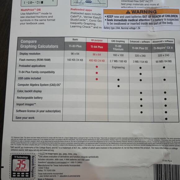 NEW Texas Instruments TI-84 Plus Graphics Graphing Calculator - Picture 8 of 8